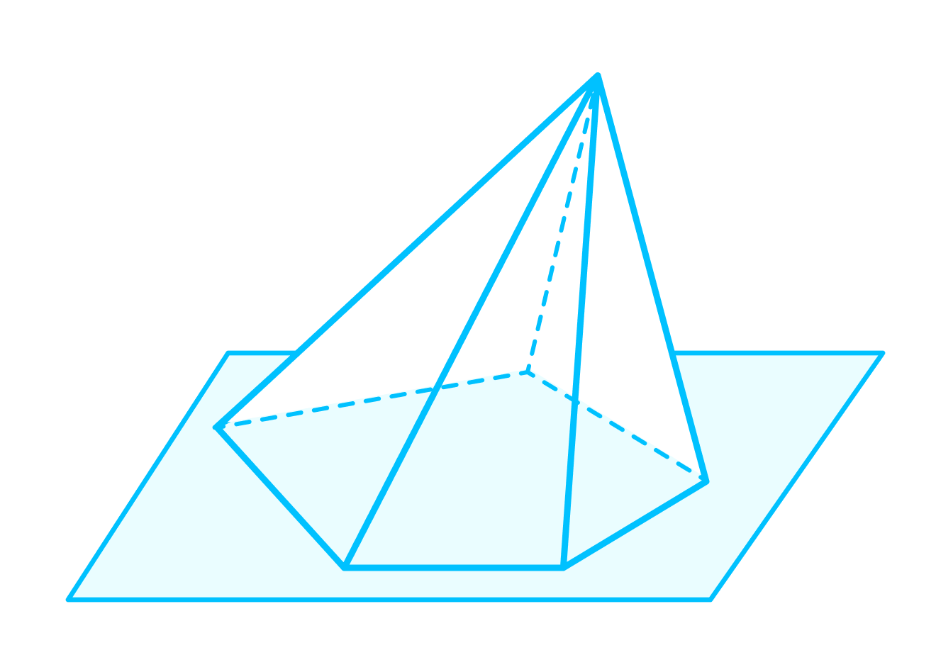 Прямая треугольная пирамида рисунок. Высота произвольной пирамиды. Нарисовать пирамиду без вершины вид сверху.