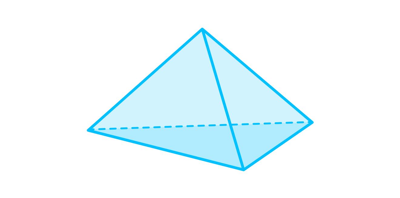 На рисунках изображены тетраэдры. Грани пирамиды картинки на белом фоне для детей.